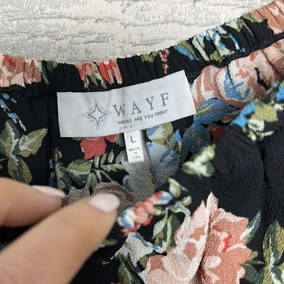 WAYF Rosendal Off-the-Shoulder Floral Crop Top, L - Picture 4 of 5